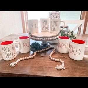 Rae Dunn Christmas mugs (set of 6)